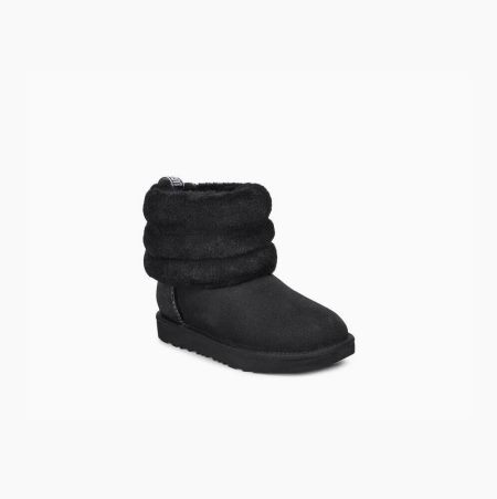 UGG Fluff Mini Quilted Black Boots for Toddlers (MPXS08231)